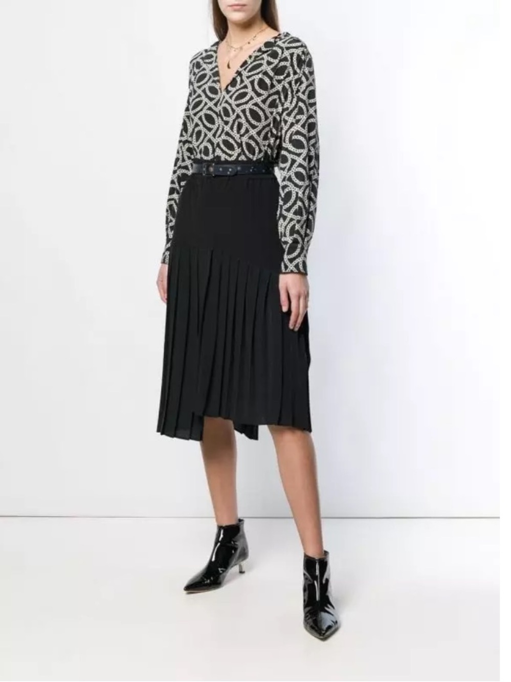 Isabel Marant Etoile Black Pleated Midi Skirt